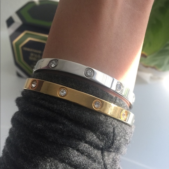 LOVE look bracelet gold crystal diamonds - Picture 6 of 7